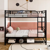 Bellemave® Metal Bunk Bed with Shelf and Guardrails - Bellemave